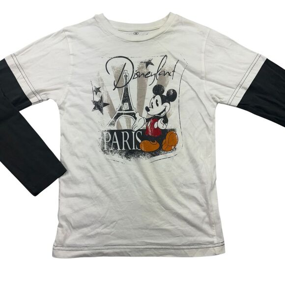 Disneyland Paris Mickey Mouse Eiffel Tower Long Sleeve T-Shirt Size 12 - Picture 1 of 6